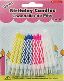 2173 - MULTICOLOURED CANDLES & HOLDERS 24's