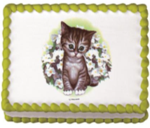 4489 - EDIBLE IMAGES KITTENS FLOWERS