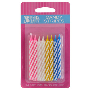 7119 - ASSORTED STRIPED CANDLES