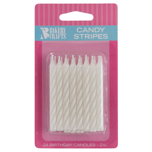 7124 - WHITE STRIPED CANDLES